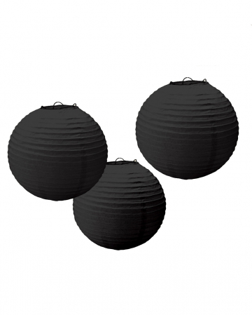 Paper Lampion Set 3pcs Black 