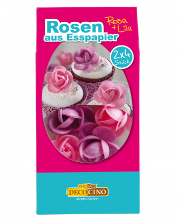 Esspapier Rosen rosa/lila 