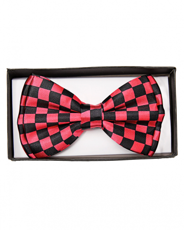 Black-pink Checked Bow Tie Deluxe 