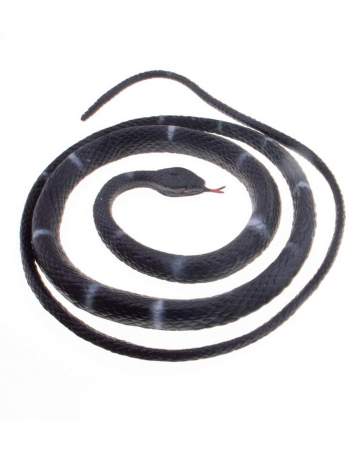 Schwarze Schlange aus Gummi 80cm 