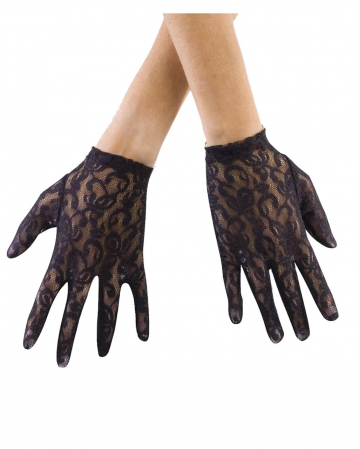 Lace gloves Short black | Elegant lace gloves for Halloween ...