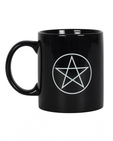 Schwarze Pentagramm Kaffeetasse 