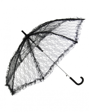 Umbrella With Lace Black 