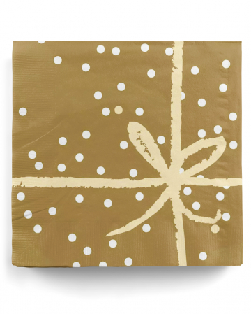 Napkins with bow gold 20 pc. 