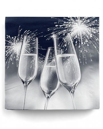 Napkins champagne glasses blue 20 pc. 