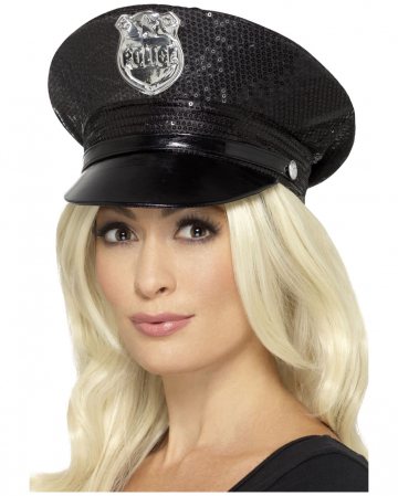 Sexy police cap with sequins 