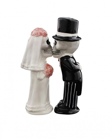 Skeleton Bride & Groom Salt & Pepper Shaker 