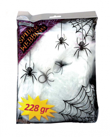 Künstliche Spinnweben 228g mit 2 Spinnen 