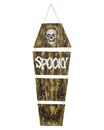 Spooky Coffin With Skull & Animated Eyes 