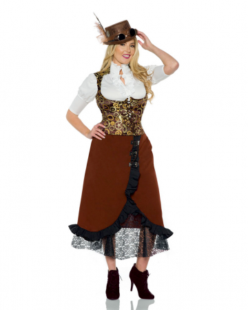 Steampunk Corset Vest With Cogwheel Motif 