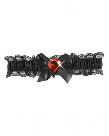 Garter With Red Heart As Gemstone 