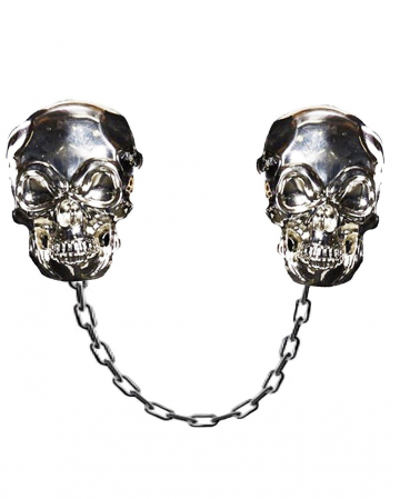 Skull Brooches With Chain As Cape Fastener 