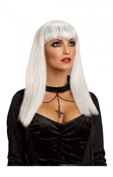 Vampiress Glitter Wig White 