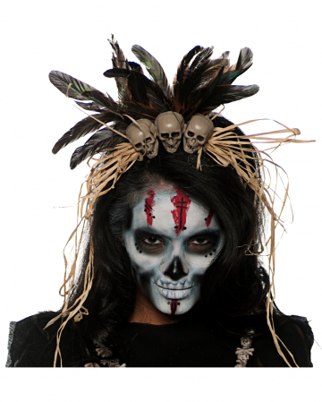 Voodoo headdress with skulls 