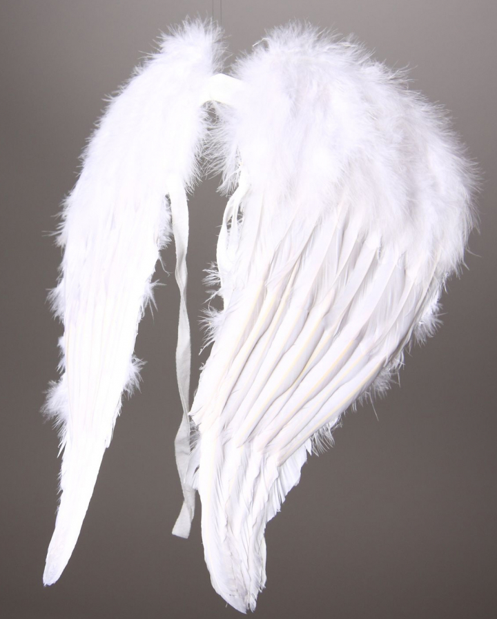 Disfraz De Ángel Para Carnaval - Alas Blancas De 50 Cm Y Halo Con Plumas, Para Fiestas Y Eventos Temáticos