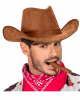 Brown Cowboy Hat - Suede Look 