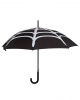 Schwarzer Regenschirm mit Spinnennetz als Motiv 