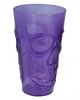 Totenschädel Halloween Glas Violett 15cm 