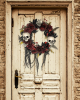 Halloween Door Wreath With Faded Roses & Skulls 