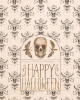 Vintage Skull & Happy Halloween Geschirrtuch 