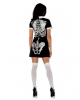 Shortsleeve Skeleton Mini Dress With Collar 