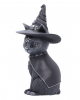 Mystische Katzenfigur mit Hexenhut 30cm 