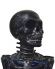 Schwarze Skelett Büste auf Sockel mit LED Licht 32 cm 