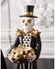 Mr Skelett mit goldenem Kürbis Teelichthalter 
