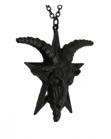 Vintage Baphomet Halskette Für Herren - Gothic Anhänger Im Satanismus Style, Edelstahl Kette Mit Ziegenkopf
