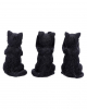 Drei weise schwarze Katzen 