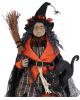 Halloween Witch With Cat & Lighted Pumpkin 68cm 
