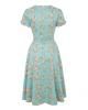 Pin-Up Flowers Dress turquoise 
