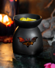 Schwarzer Duftöl Teelichthalter mit Fledermaus Motiv 
