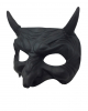 Black Goblin Half Mask With Horns 
