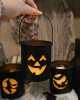 Black Halloween Metal Lanterns 11cm Set Of 3 