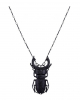 Black Lucanus Cervus Beetle Gothic Necklace 