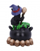 Black Kitten With Witch Cauldron 12cm 