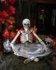 Sitting Skeleton With Serving Plate 27 Cm 