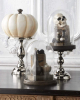Halloween Glasglocke mit LED Totenkopf & Zauberbüchern 31cm 