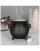 Witch Cauldron With Triple Moon Incense Cone Holder 