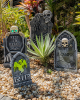Skeleton Tombstone With Green Glowing Eyes 65cm 