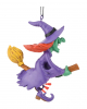 Witch On Broom Christmas Bauble 10cm 