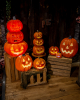 Klassischer Halloween Kürbis mit Beleuchtung 22cm 