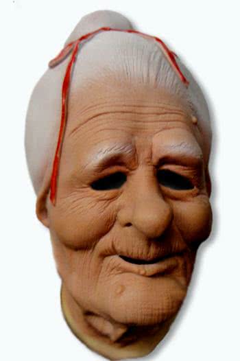 Oma Deluxe Maske aus Latex Alte Frau Karneval Fasching Rentner