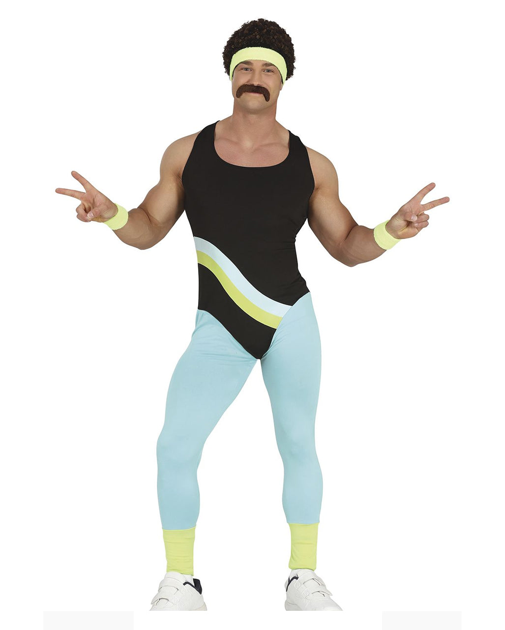 80er Jahre Aerobic Stirnband, Neongrün – Für Mottopartys, Karneval & Fasching, Einheitsgröße