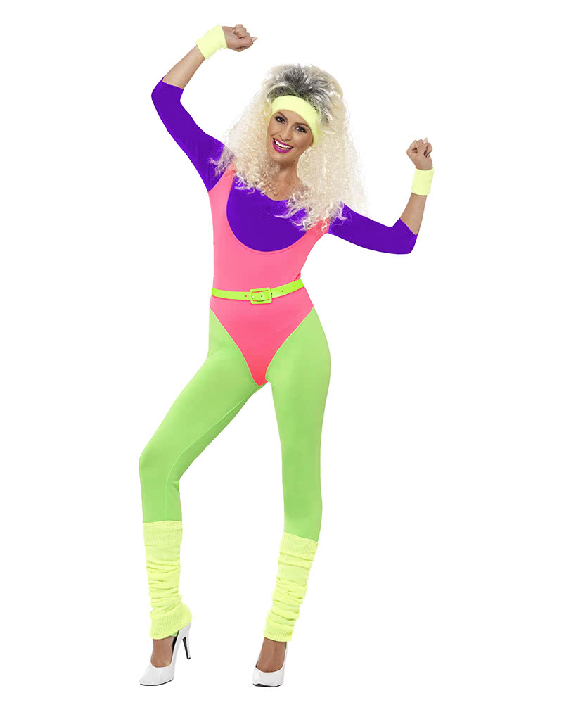 WIL 70er Jahre Damen Kostüm Catsuit neon Karneval Fasching 