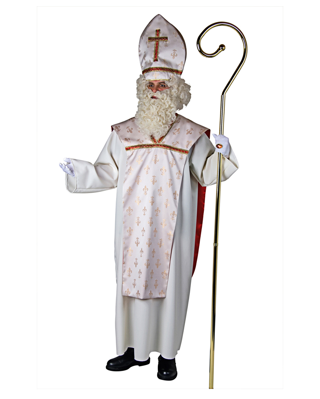 Bischofsmütze Mitra mit Bändern Samt Karneval Kostüm 