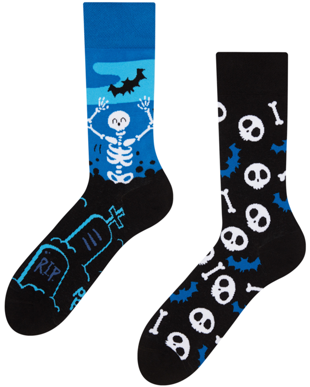 EROSPA® 3D Knochen Skelett Socken Unisex Damen Herren 35-42 Halloween Fasching Karneval
