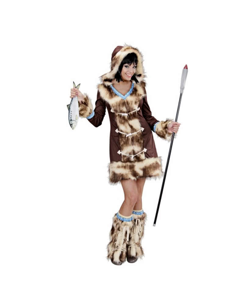 Damen Kostüm Poncho Eskimo Inuit Karneval Fasching Fri 
