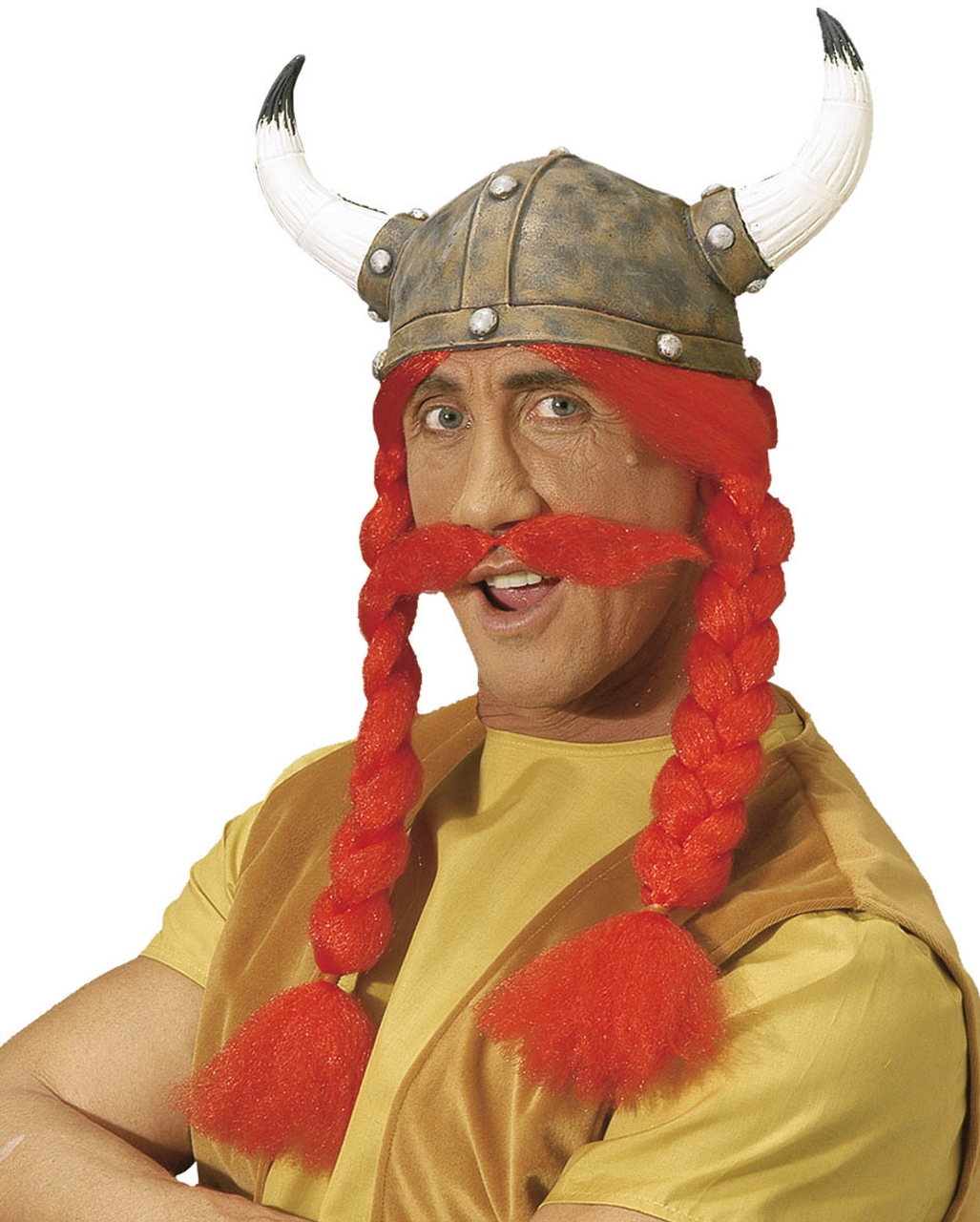 Gallic Helmet With Pigtails And Beard Asterix a wig helmet